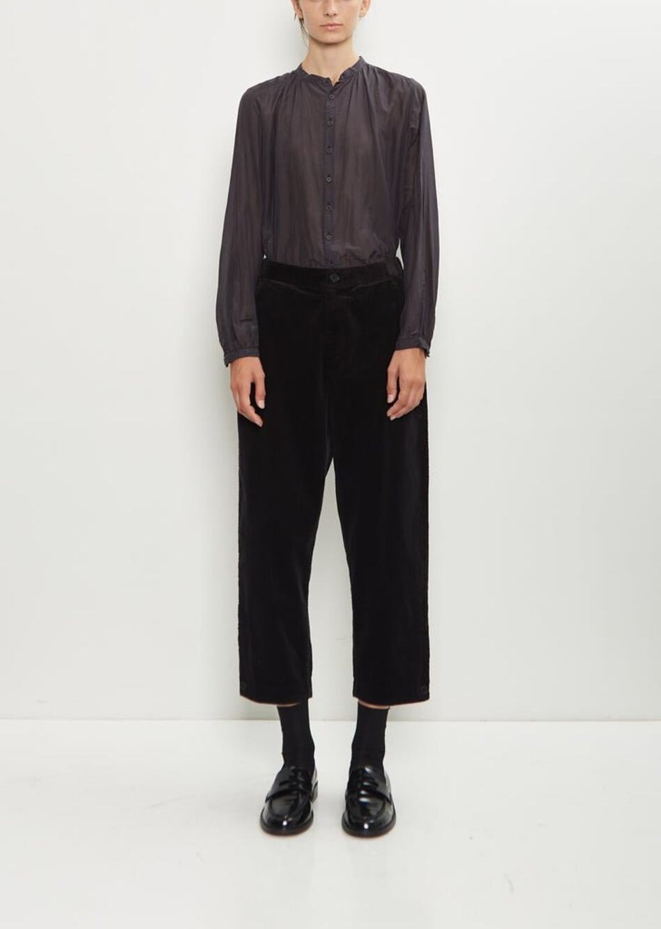 Pas de Calais Corduroy Tailored Trouser Pants in Black — Size 38 (M)